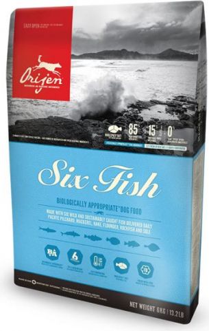 Orijen 6 Fish 2kg - Visų veislių šunims (žuvys)