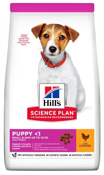 HILL'S DOG SMALL&MINI PUPPY CHICKEN 3kg - saulėjai maistas su vištiena mažų veislių šuniukams
