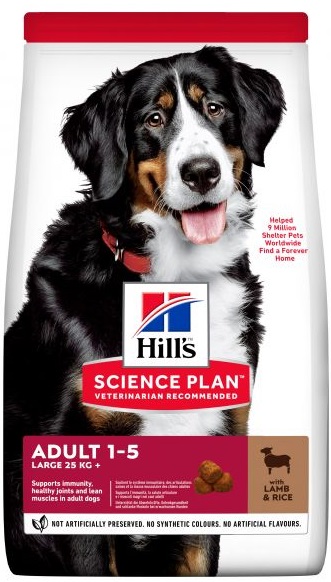 HILL'S DOG ADULT LARGE BREED LAMB AND RICE 14kg - sausas maisto su jautienos ir ryžiais suaugusiems didelės veislės šunims
