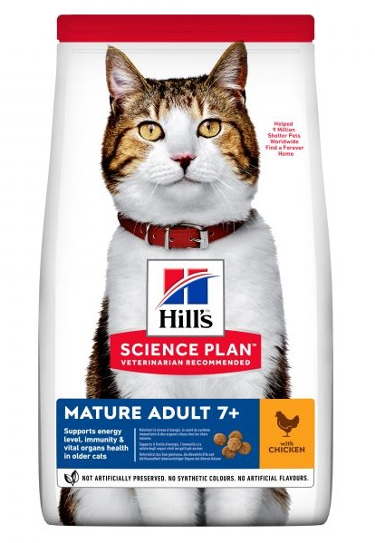 HILL'S CAT MATURE ADULT 7+ CHICKEN 1.5kg - sausas maisto su vištiena vyresniems katinams