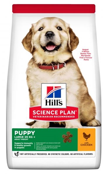 HILL'S PUPPY LARGE CHICKEN 16 KG - SAUSAS MAISTO SU VIŠTA DIDŽIŲJŲ VEISLIŲ ŠUNELIAMS
