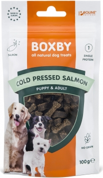 BOXBY COLD PRESED SALMON TREAT 100G - ŠALTINIO PRESES SKANUMAS SU LAŠIŠA
