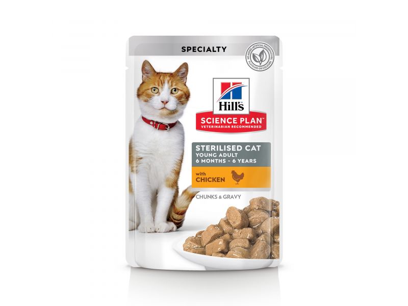 HILL'S CAT STERILISED ADULT CHICKEN 85g - konservuotas vistiena sterilizuotiems suaugusiems katėms