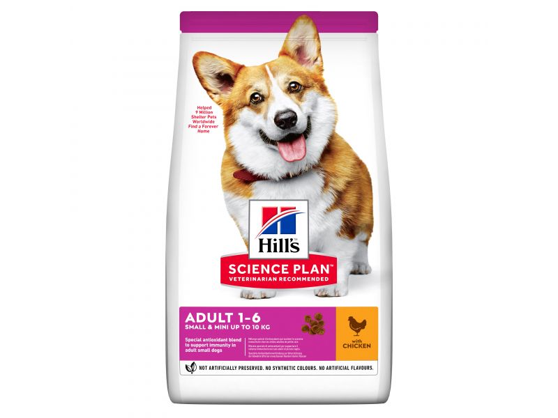HILL'S DOG SMALL&MINI ADULT CHICKEN 300g - sausas pašaros su vištiena suaugusiems mažų veislių šunims