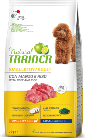 NT DOG SMALL&TOY ADULT BEEF&RICE 7KG - MAISTAS MAŽAI IR LABAI MAŽAI VEISLIŲ SUAUGUSIEMS ŠUNIMS SU JAUČIU IR RYZIAIS