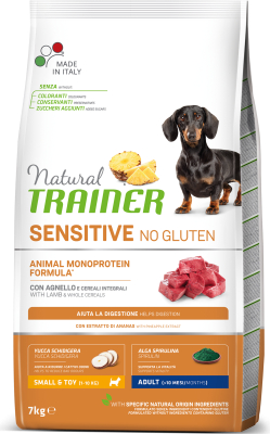 NT DOG SENSITIVE NO GLUTEN ADULT MINI LAMB 7KG - BEZGLIUTENO MAISTAS MAŽŲ VEISLIŲ JAUTRIEMS SUAUGUSIEMS ŠUNIMS SU AVIMI