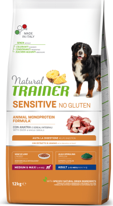 NT SENSITIVE NO GLUTEN ADULT DUCK 12KG - BEZGLIUTENINIS MAISTAS SU PUTPELĖS MĖSA JAUTRIEMS SUAUGUSIEMS VIDUTINIŲ IR DIDELIŲ VEISLIŲ ŠUNIMS