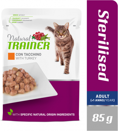 NT CAT STERILISED TURKEY BUSTA 85G - KONSERVUAI SUAUGUSIEMS STERILIZUOTIEMS KATINAMS SU TETRAVIMI