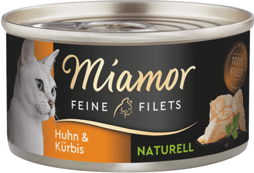 Miamor Feine Fillets Naturelle Huhn&Kurbis 80g - Vištienos filė gabaliukai su moliūgu savo sultyse