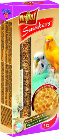 Naujienos su medumi banguotiesiems papūgoms 90g - Vitapol STANDARD Smakers medus papūgoms