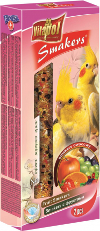 Naujės su vidutiniais vaisiais papūgoms 90g - Vitapol STANDARD Smakers vaisių neišsišnekančioms papūgoms