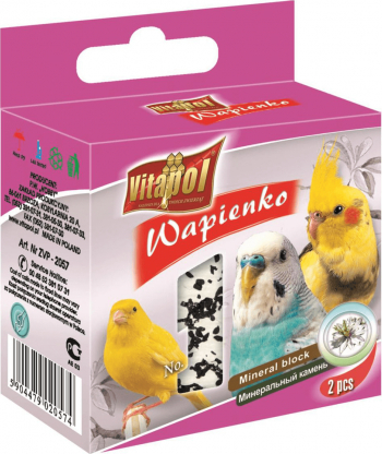 Mineralinis akmuo su juodaisiais kimšais paukščiams 35g - Vitapol MINERAL BLOCK su nigella sėklomis paukščiams