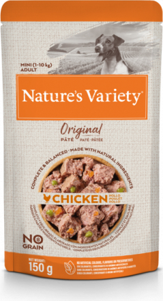 Konservai NV Dog Original Mini Chicken 150g - KONSERVUOTI MAŽIEMS SUAUGUSIEMS ŠUNIMS SU VIŠTIENA