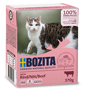 Bozita Beef Sauce 370g - Mėsos gabalėliai be grūdų su jaučio padažu