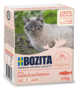 Bozita Salmon Sauce 370g - Bezgrūdžių mėsos gabaliukų su lašiša padaže