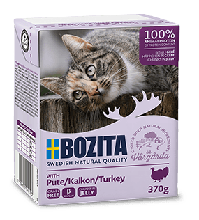 Bozita Turkey Jelly 370g - Grūdų neįtrauktos mėsos gabaliukai su tetryte želėje