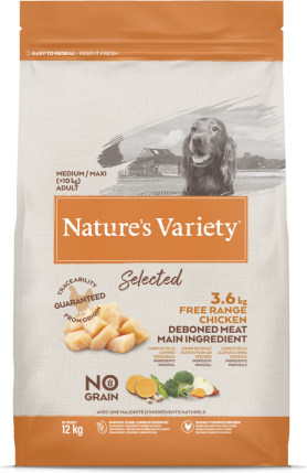 NV Dog Selected Medium Adult Free Range chicken 12 kg - Sausas pašėlos su laisvai laikomais viščiukais suaugusiems šunims