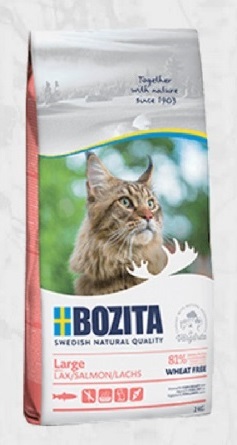 Bozita Wheat Free Large Salmon 400g - Grūdėtų maisto gaminių su lašiša didelių veislių katėms