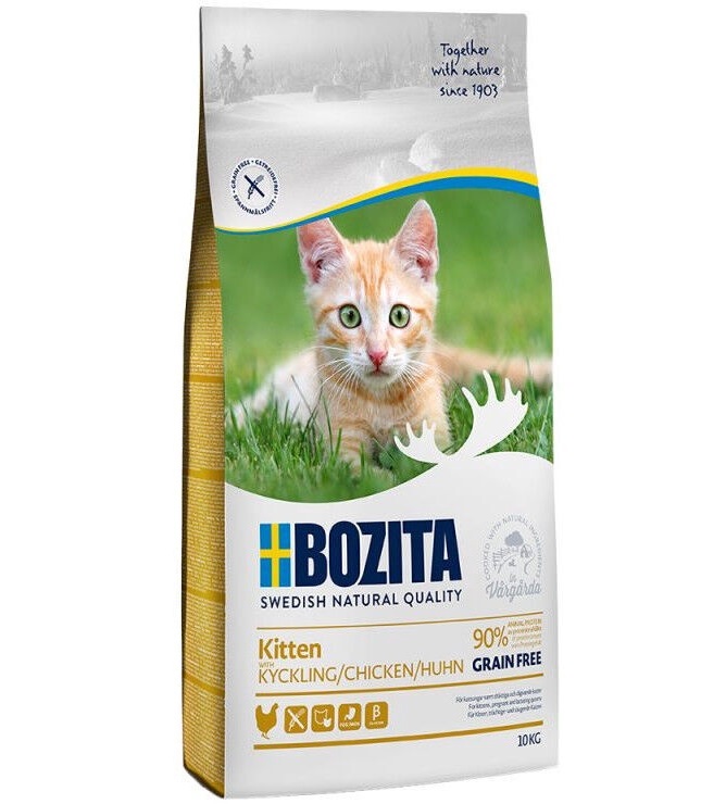 Bozita Grain Free Kitten Chicken 10kg - Grūdų maisto produktas su vištiena katinėliams