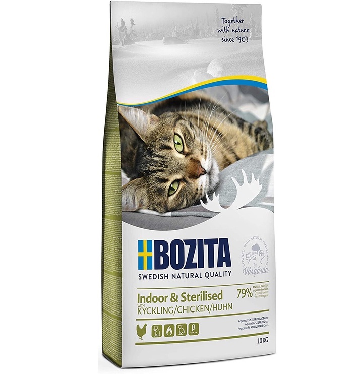 Bozita Indoor & Sterilized Chicken 10kg - Sterilizuotoms katėms su vištiena