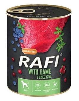 Piper Rafi Adult with Game, Cranberry and Blueberry 800gr - Konservai šunims su medžiokle