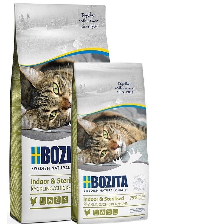 Bozita Indoor & Sterilized Chicken 400g - Sausas pašaras su vištiena sterilizuotiems katinams