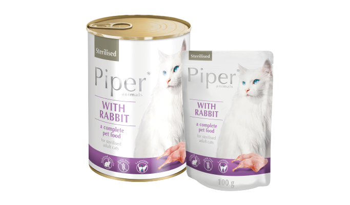 Piper Cat Adult Sterilised Rabbit 400g - Konservuotas maistas katėms (triusis)