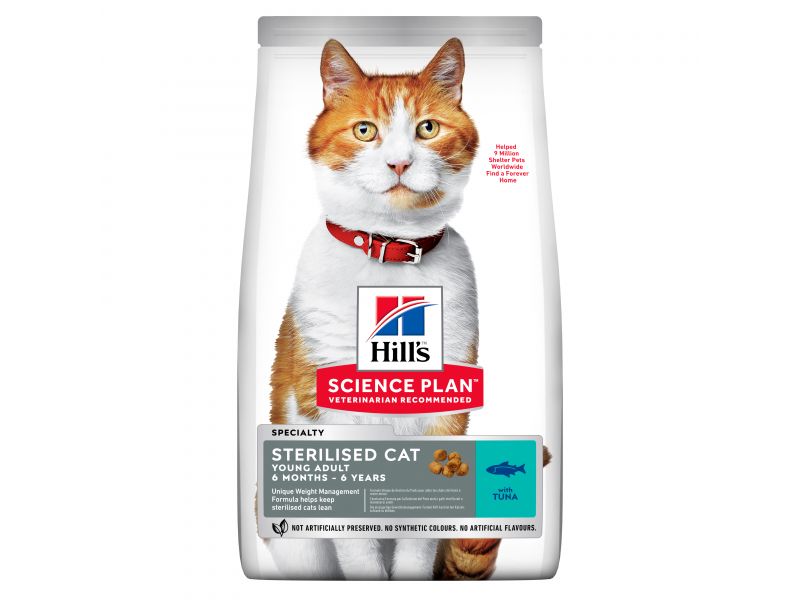 HILL'S CAT ADULT STERILISED TUNA 1.5KG - sausi maisto produktai su tunu suaugusiems sterilizuotams katėms