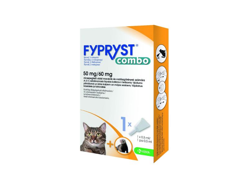 Fypryst Combo Spot-on antiparazitiniai lašai katėms ir šuniukams nuo blusų, erkės, utėlių profilaktikai 50 mg/60 mg 1gb