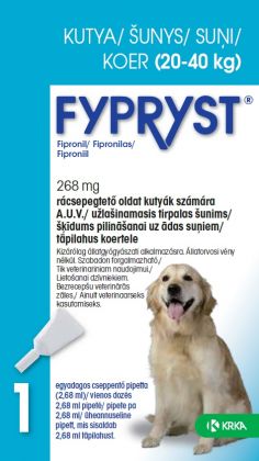 Fypryst Dog 20-40 kg 268 mg - Šunų Blusų ir Erkių Infekcijų Prevencija ir Gydymas