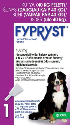 Fypryst Dog 40-60 kg 402 mg - Profilaktikai ir Gydomoji priemonė Prieš Blusas ir Erkes Šunims