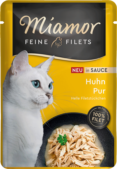 Miamor Feine Fillets Viena Pupelė su padėklu 100g - Konservai katinams su vištienos filele padaže