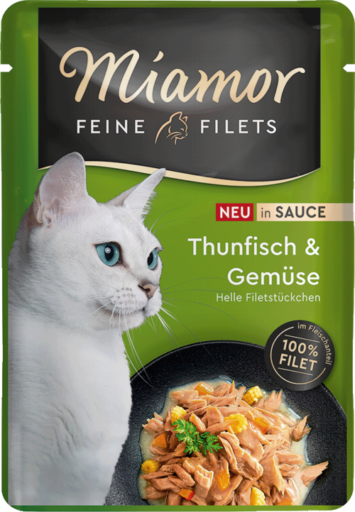 Miamor Feine Fillets Tuna&Daržovės padaže 100g - Konservai katėms su tunu ir daržovėmis padaže