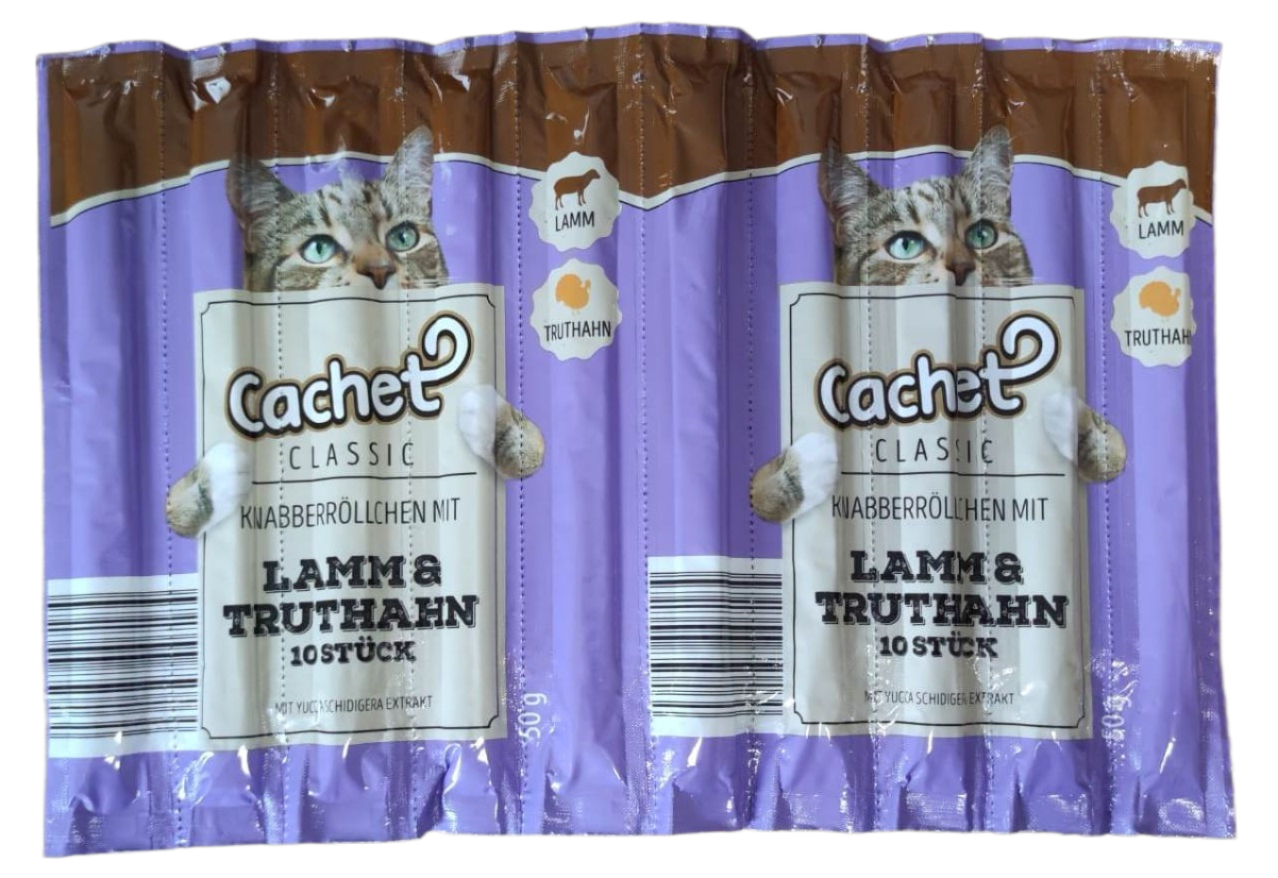 "Cachet Cat" konservai katėms su avienos ir putpelių mėsa 10 x 5g