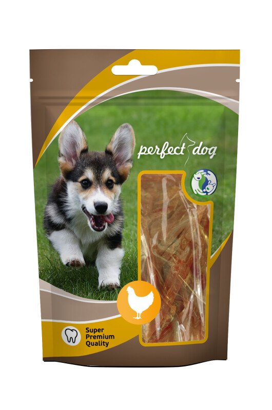 PERFECT DOG VITINĀTAS VISTU GAĻAS ŠĶĒLĪTES 70G - PAPILDŪ MĖSAI ŠUNIMS