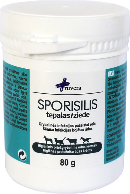 Ruvera Sporisilis ziede (palīgl. pret ādas sēnīšu inf.) 80 g