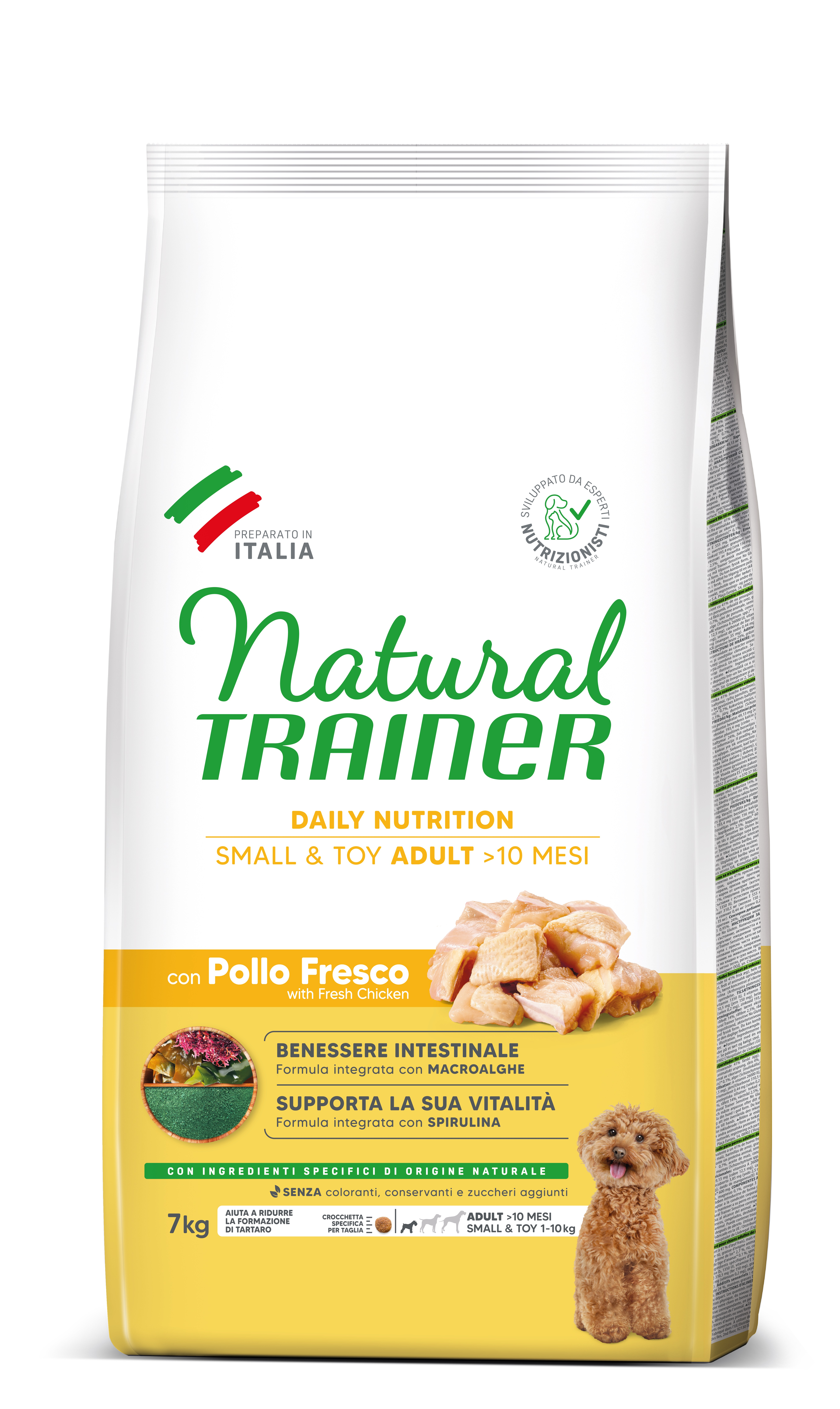NT DOG SMALL&TOY ADULT POLLO&RICE&ALOE 7KG - pilnavertė ir subalansuota mityba mažiems ir miniatiūriniams suaugusiems šunims (1-10 kg) +10 mėnesių