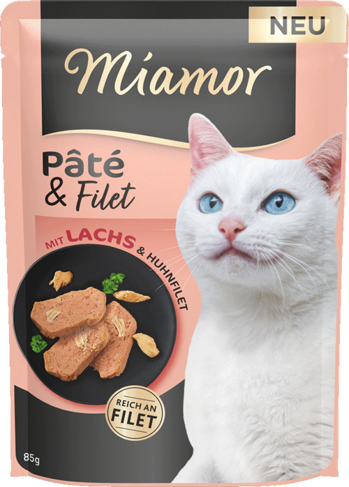 MIAMOR Pate&Filet mit Lachs&Huhnfilet 85g - Pastetas katėms su lašiša ir vištienos fileja