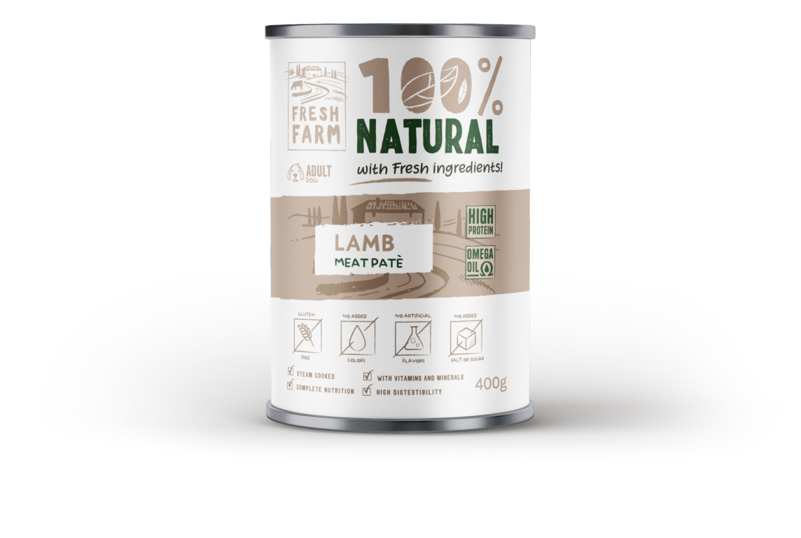 Fresh Farm Dog Smooth Pate su aviena 400gr - visavertis maistas, pastetės formos konservai su avienos mėsa