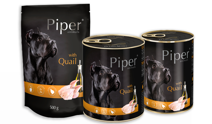 PIPER WITH QUAIL 800G - Konservuotas maistas šunims