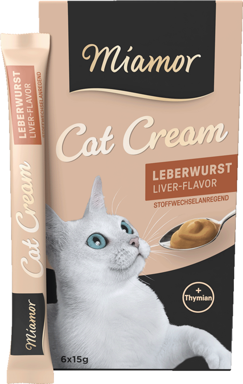 Miamor Cat Snack Cream 15gx6 - Skaniu maisto katėms medžiagų apykaitos skatinimui
