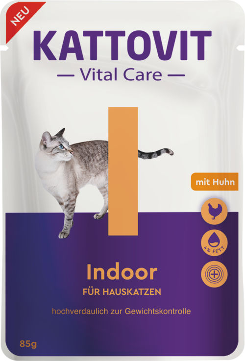 Kattovit Vital Care Indoor 85g - Konservuotas maistas katėms su mažu riebalų kiekiu (4%)