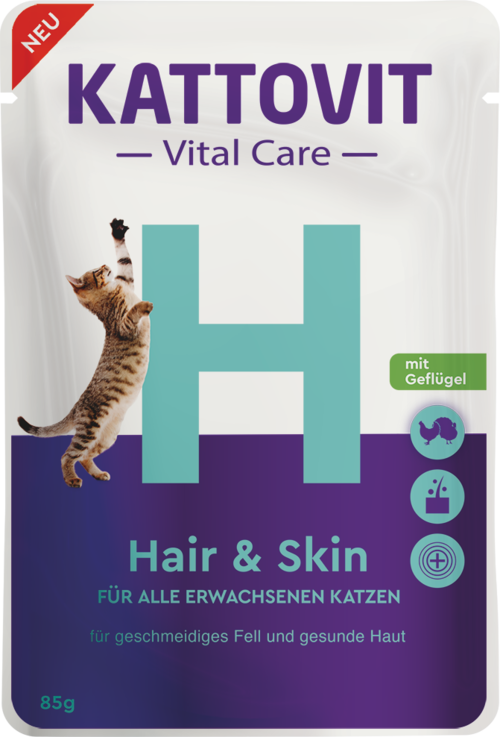 Kattovit Vital Care Hair&Skin 85g - Konservuotas maistas katėms, odos ir kailio sveikatai
