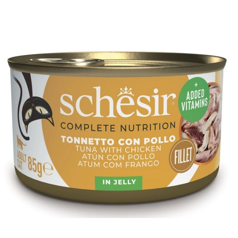 Schesir Cat Tuna su vištienos filė 85g - tunas ir vištienos filė želėje