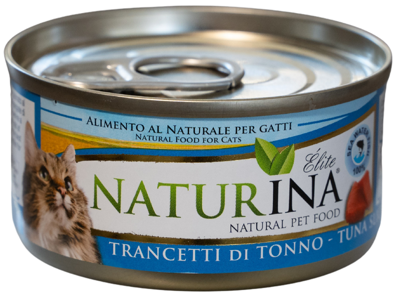 NATURINA ELITE WET TUNA SLICES 70G - KONSERVUOTAS MAISTAS KATĖMS (TUNO GABALIUKAI)