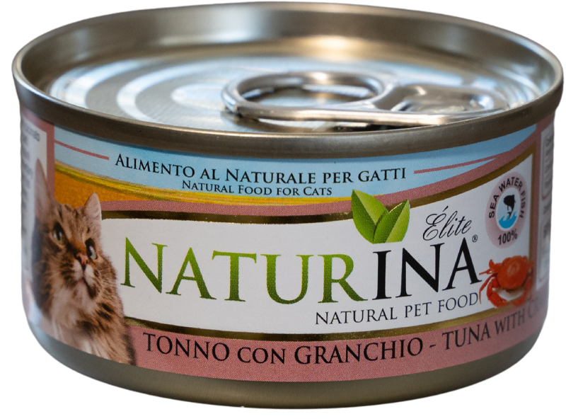 NATURINA ELITE DRĖGNA TUNA SU KRABU 70G - KATĖMS KONSERVUOTI (TUNA SU KRABU)