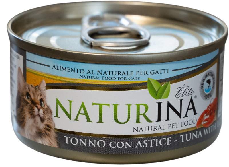 NATURINA ELITE DRĖGNA TUNCIKAS SU OMARU 70G - KONSERVAI KATĖMS (TUNCIS SU OMARU)