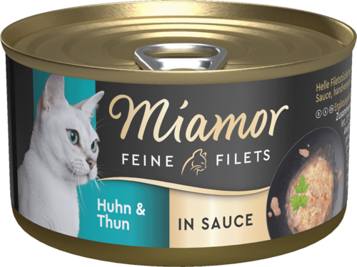 Miamor Feine Filets Vištiena&Tunai Padaže 85g – Vištiena ir tunas padaže