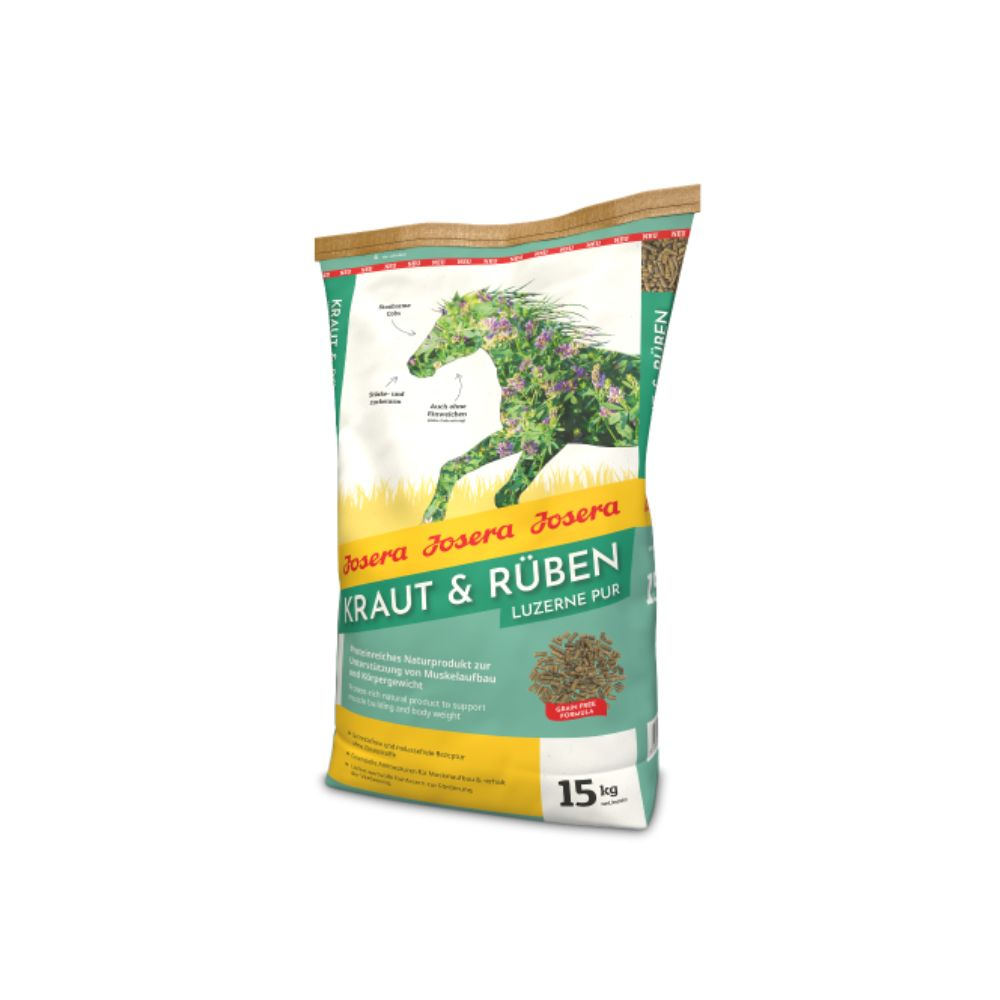 Josera Petfood Josera žirgams Kraut&Ruben Luzerne Pur 15 kg
