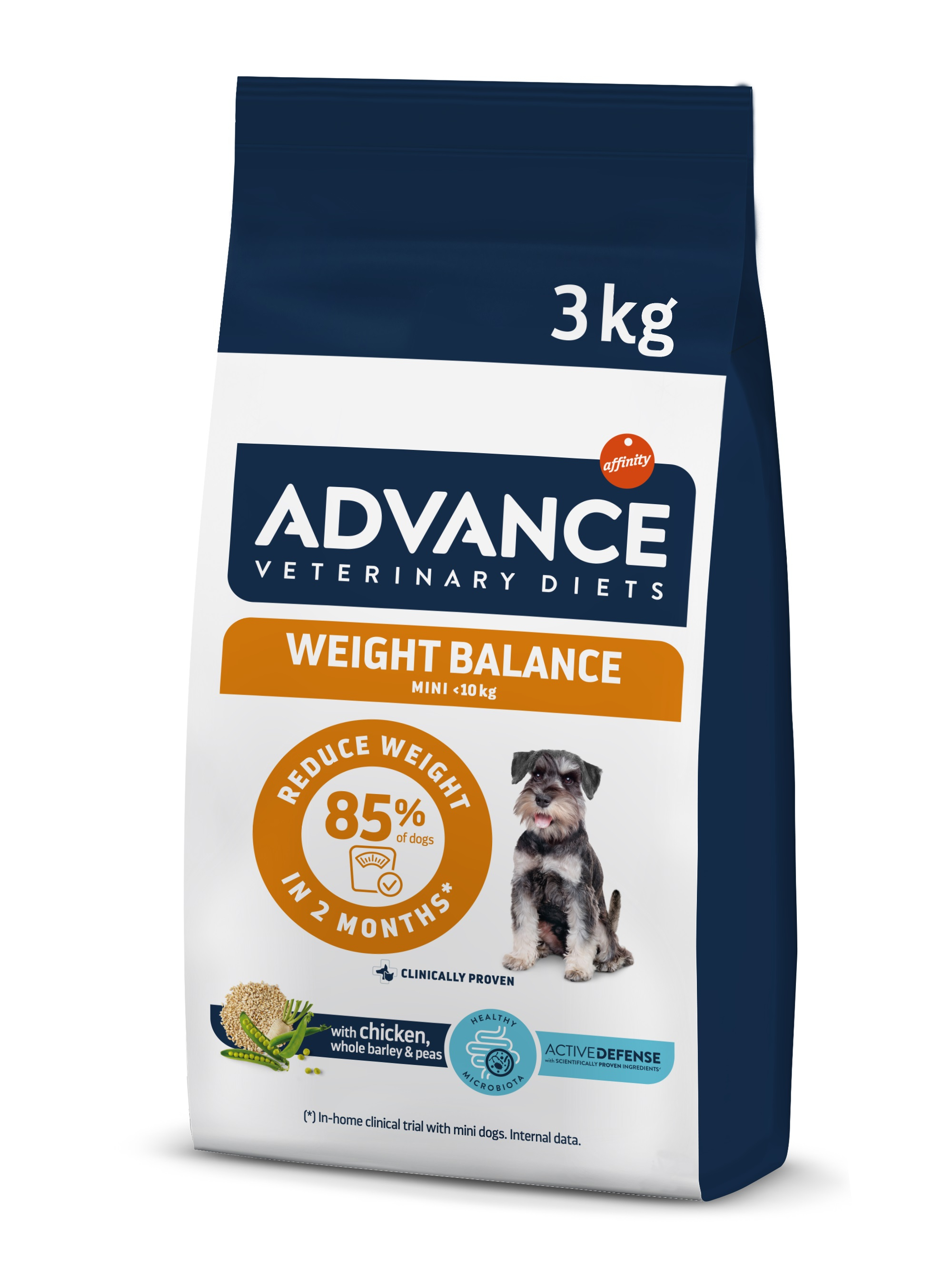 ADVANCE VETERINARY DIETS DOG WEIGHT BALANCE MINI 3KG - MAŽŲ VEISLIŲ ŠUNIMS SVORIO KONTROLEI